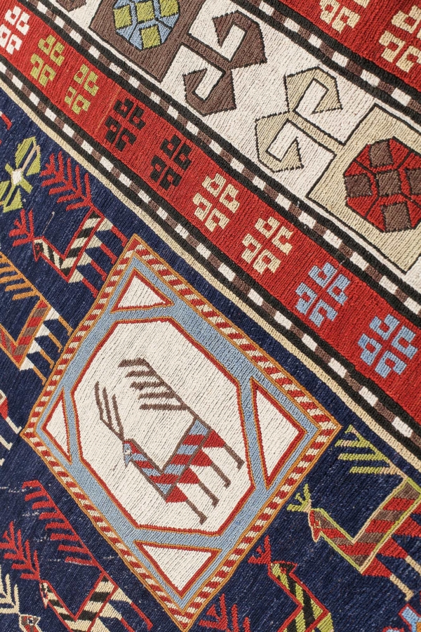 Caucasian Silk Shirvan  soumac/kilim at Essie Carpets, Mayfair London