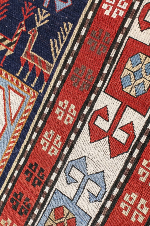 Caucasian Silk Shirvan  soumac/kilim at Essie Carpets, Mayfair London