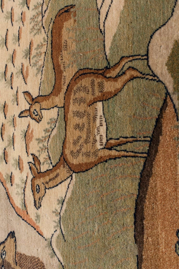 Fine Persian Kashan, Deers by the Lake Rug at Essie Carpets, Mayfair London