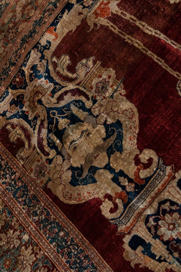 Very Fine,  Antique Persian Heriz Man and Lantern Rug at Essie Carpets, Mayfair London