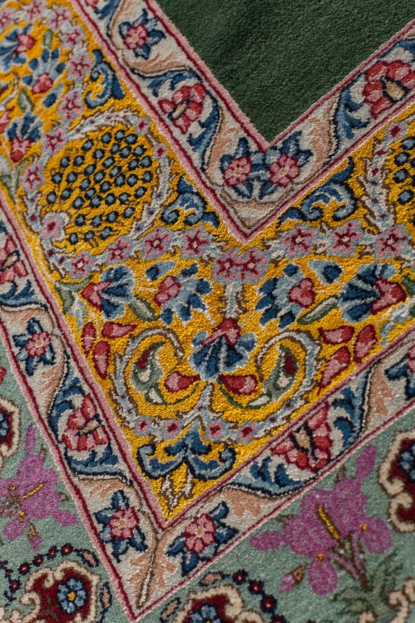 Fine Rare Signed Persian Ravar Kerman Crown Rug at Essie Carpets, Mayfair London
