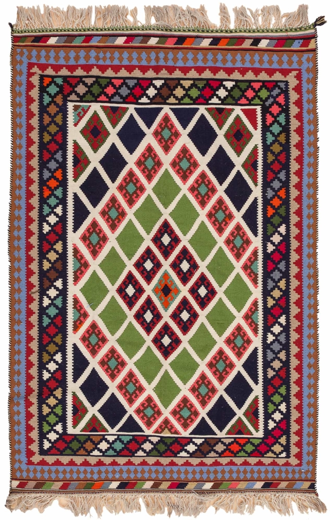 Fine Persian Qashqai Kilim Rug at Essie Carpets, Mayfair London