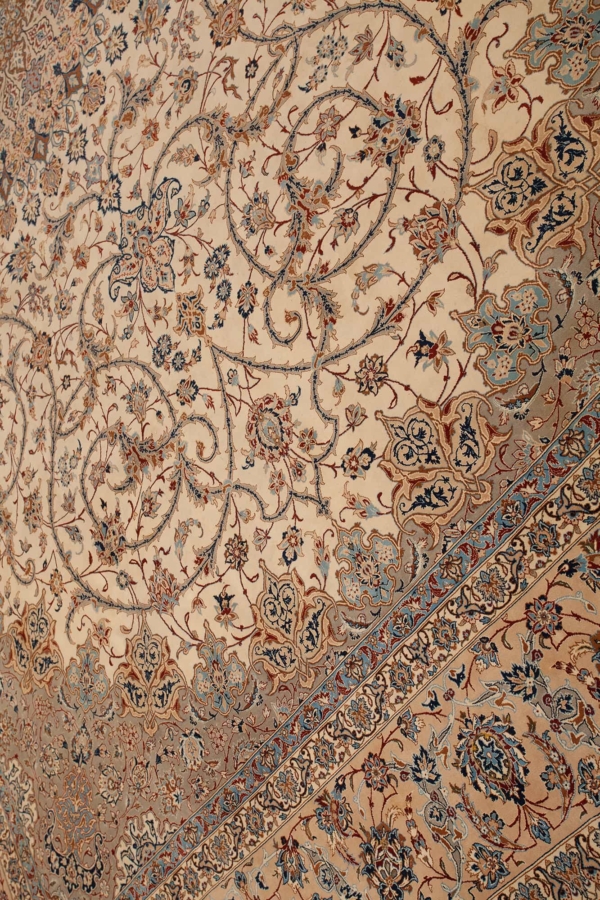 Exquisite, Very Fine, Signed Persian Esfahan Carpet at Essie Carpets, Mayfair London