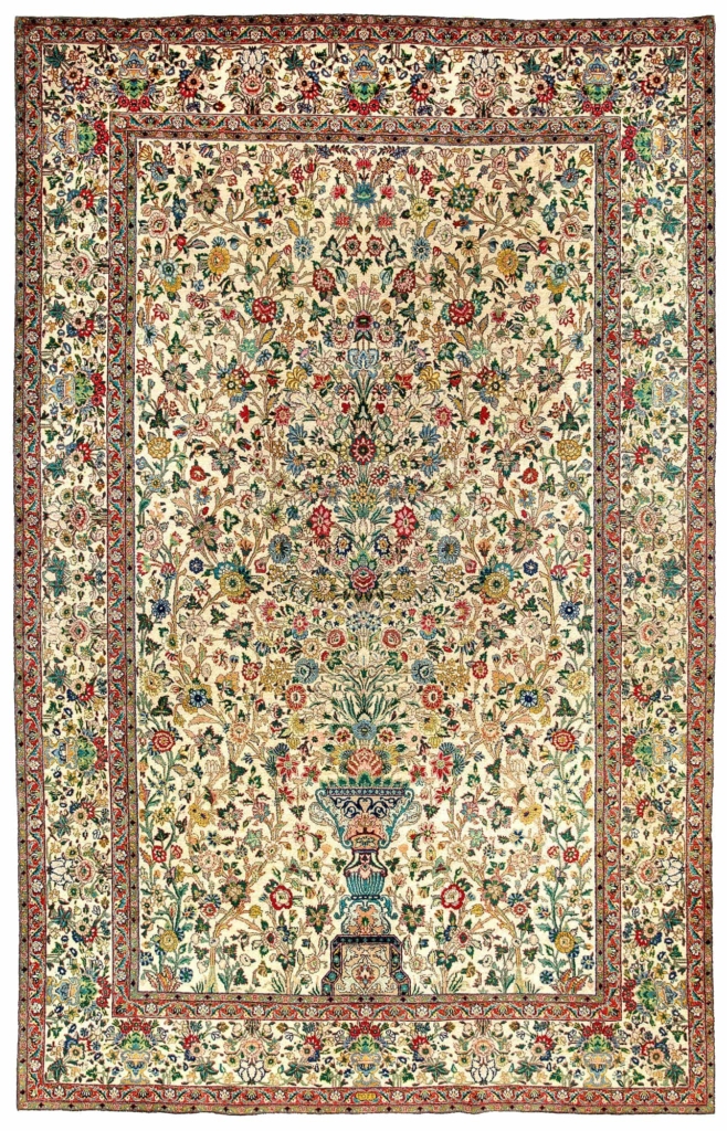 Very Decorative Persian Tabriz Rug at Essie Carpets, Mayfair London