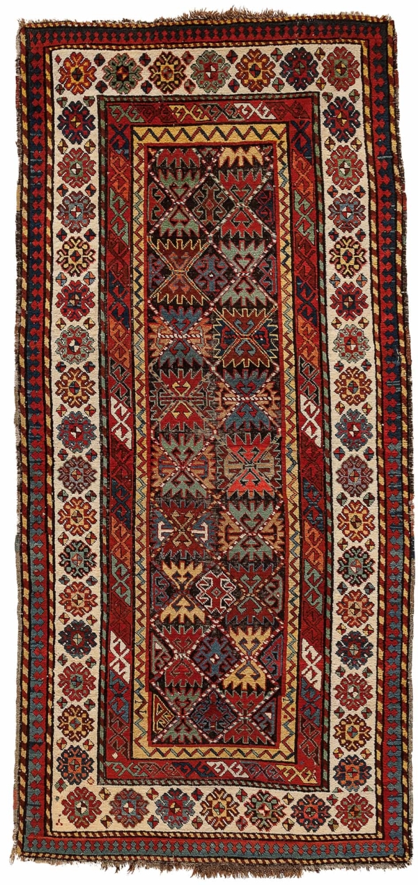 Unusual Caucasian Kazak Runner at Essie Carpets, Mayfair London