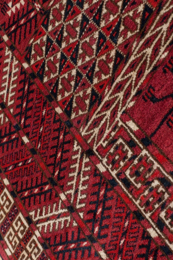 Old Hatchly Yomut Rug at Essie Carpets, Mayfair London