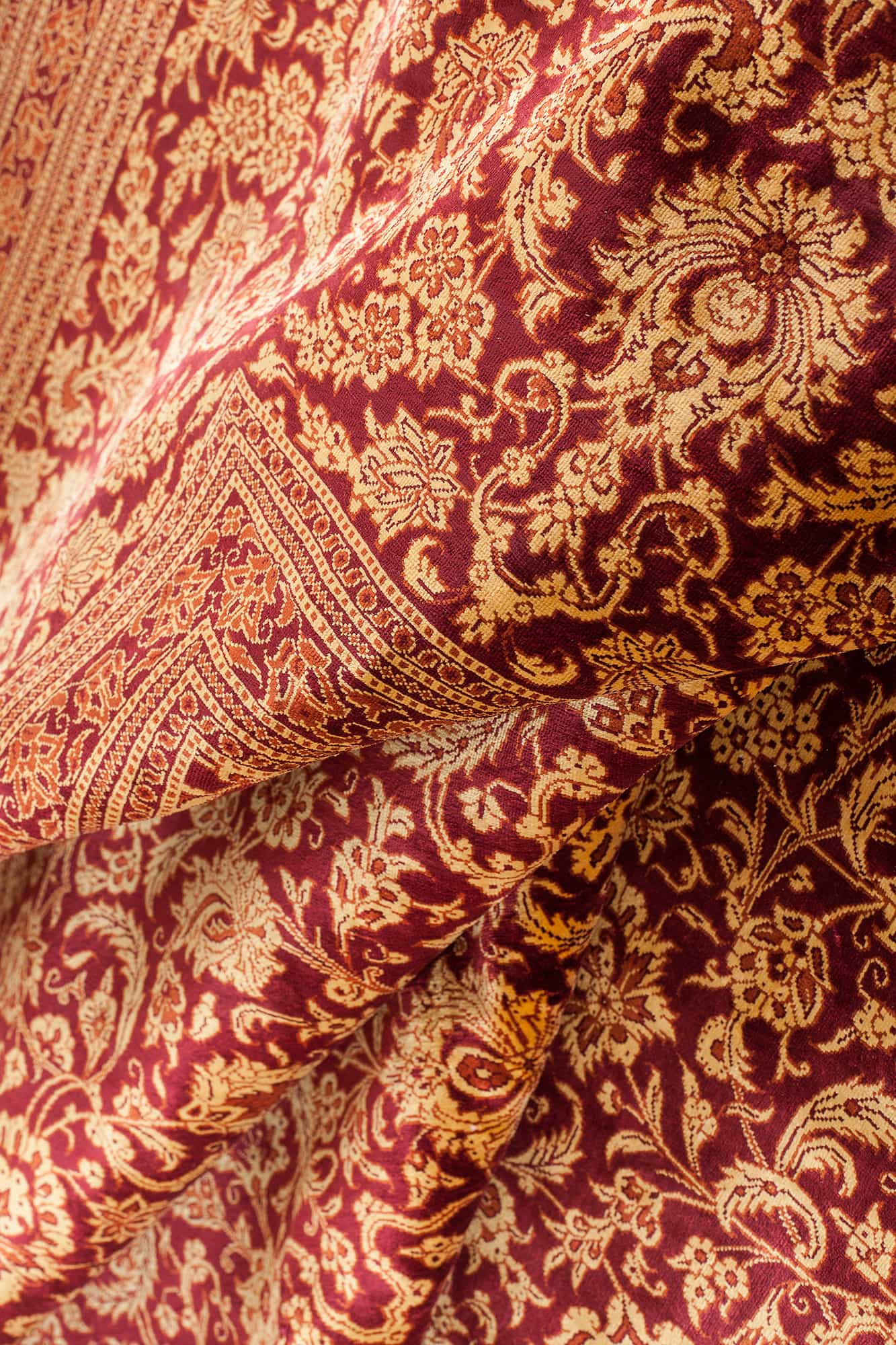 Signed Very Fine Pure Silk Persian Qum Carpet
