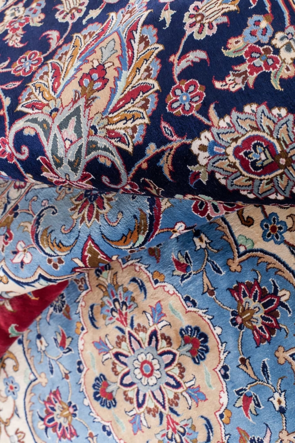 Extremely fine Silk Kashan Signed Carpet at Essie Carpets, Mayfair London