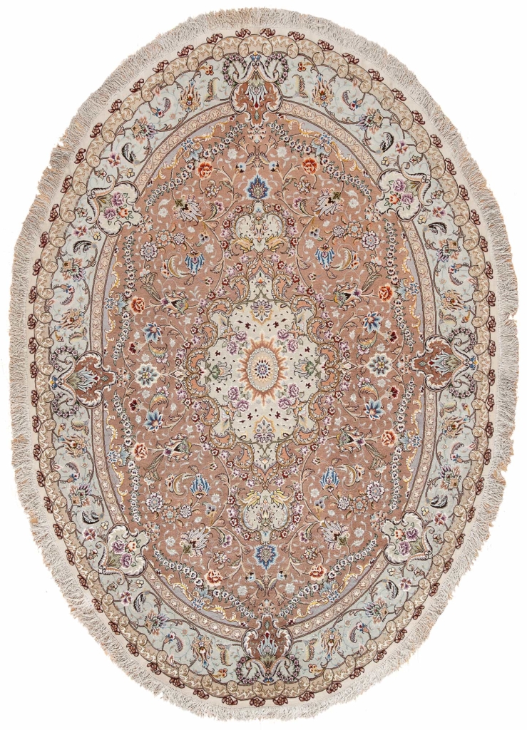 Very Fine Oval Persian Tabriz Rug at Essie Carpets, Mayfair London