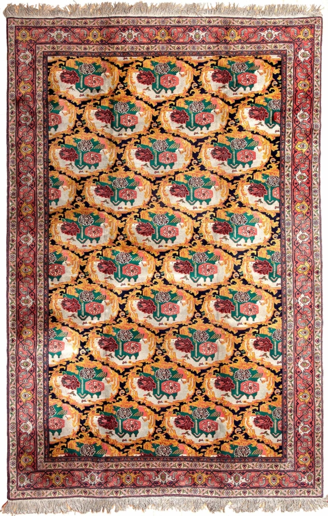 Fine Persian Sanandaj Gol Farangi Rug at Essie Carpets, Mayfair London