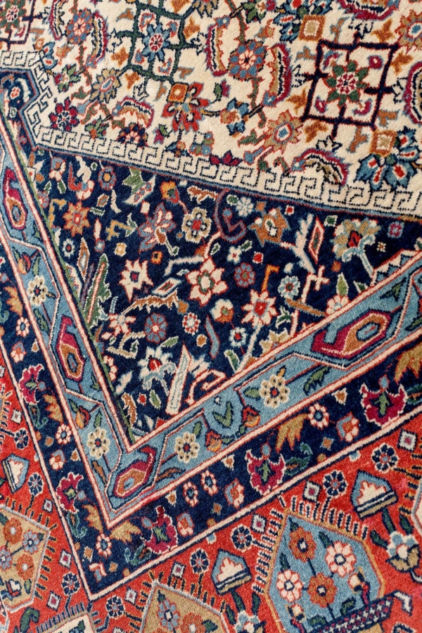 Old Persian Herati Qum Carpet at Essie Carpets, Mayfair London