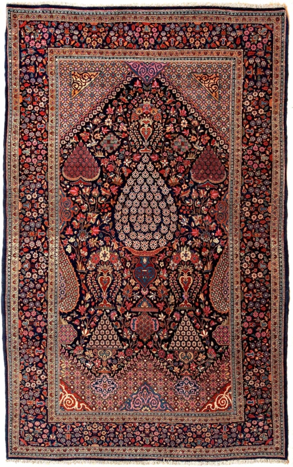 Fine Old Kashan Haji Khanumi Rug at Essie Carpets, Mayfair London