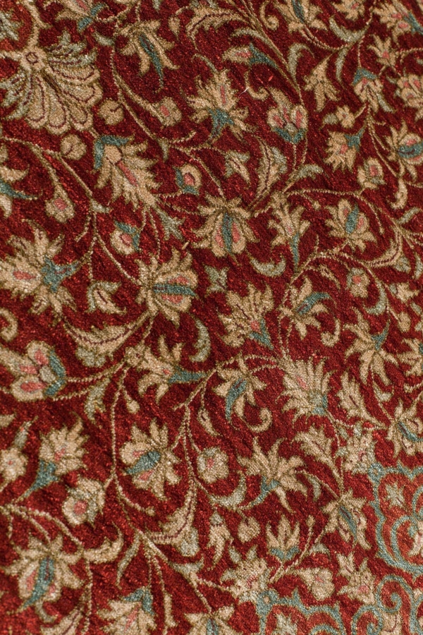 Round Signed Persian Qum Rug at Essie Carpets, Mayfair London