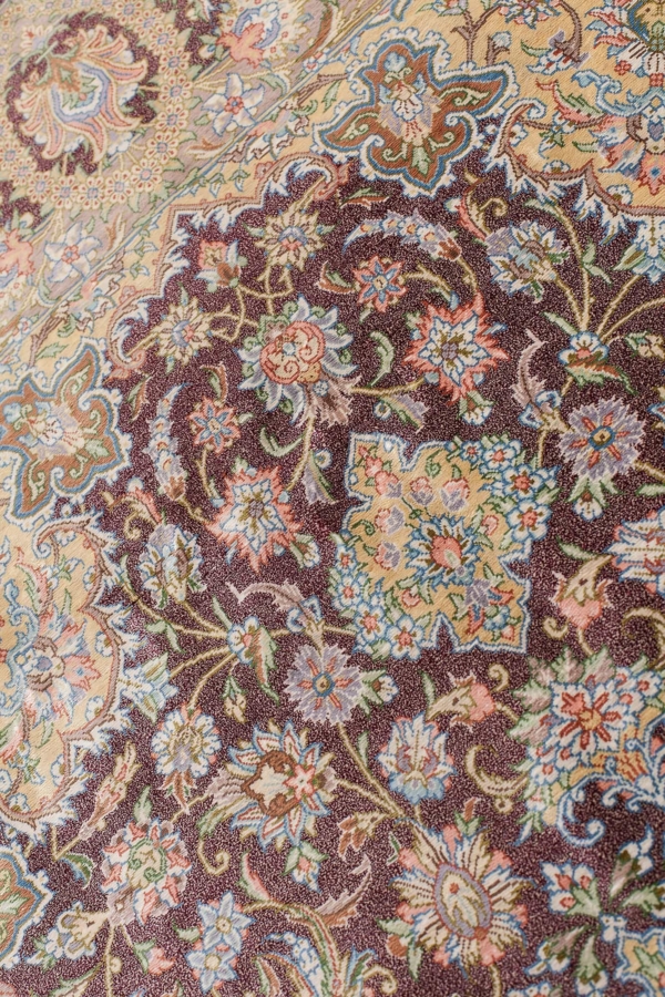 Exquisite, Very Fine, Signed Persian Qum Rug at Essie Carpets, Mayfair London
