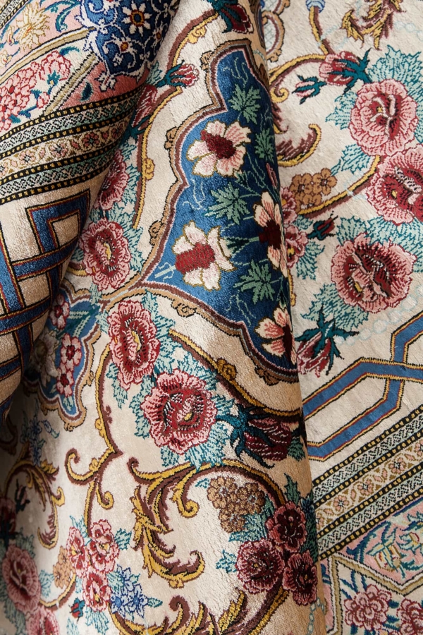 Exquisite Very Fine, Signed Persian Qum Rug at Essie Carpets, Mayfair London