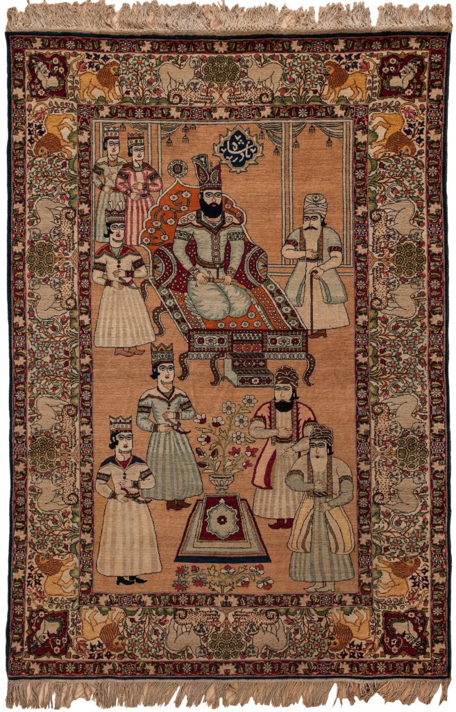 Persian King, Fine, Signed Antique Persian Kashan Rug at Essie Carpets, Mayfair London