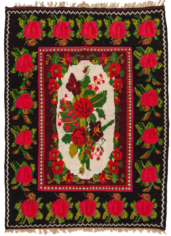 Caucasian Karabakh Gol Farangi Kilim at Essie Carpets, Mayfair London