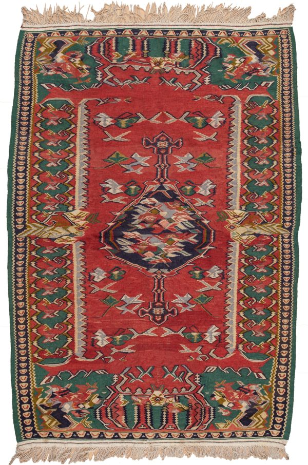 Persian Senneh Kilim Gol Farangi Kilim at Essie Carpets, Mayfair London