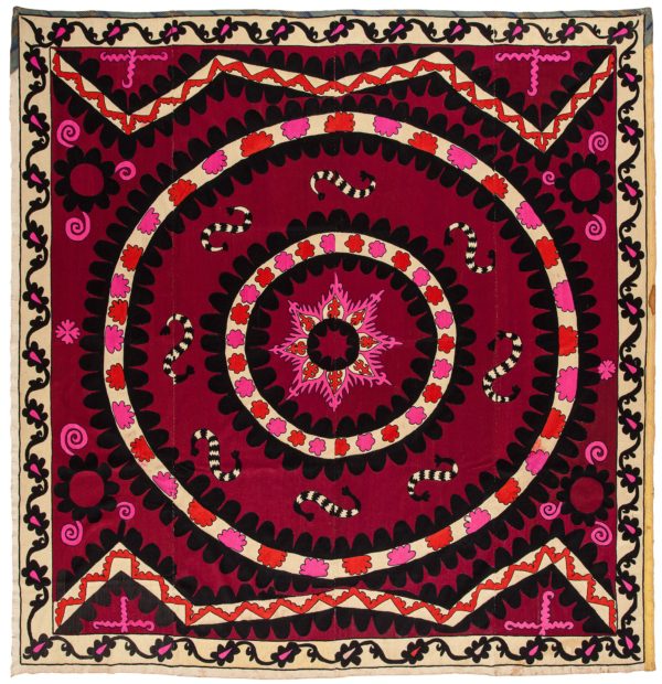 Square Bukhara Suzani at Essie Carpets, Mayfair London