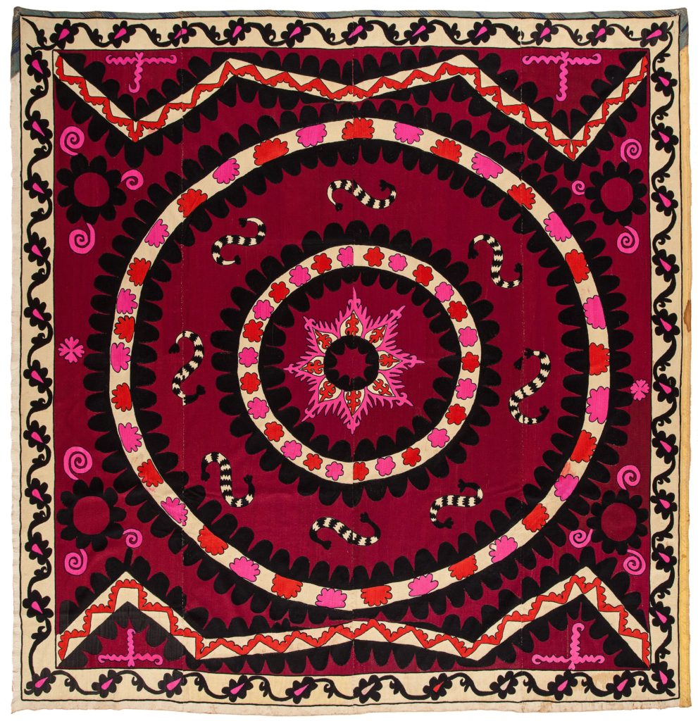 Square Bukhara Kilim Tapestry at Essie Carpets, Mayfair London
