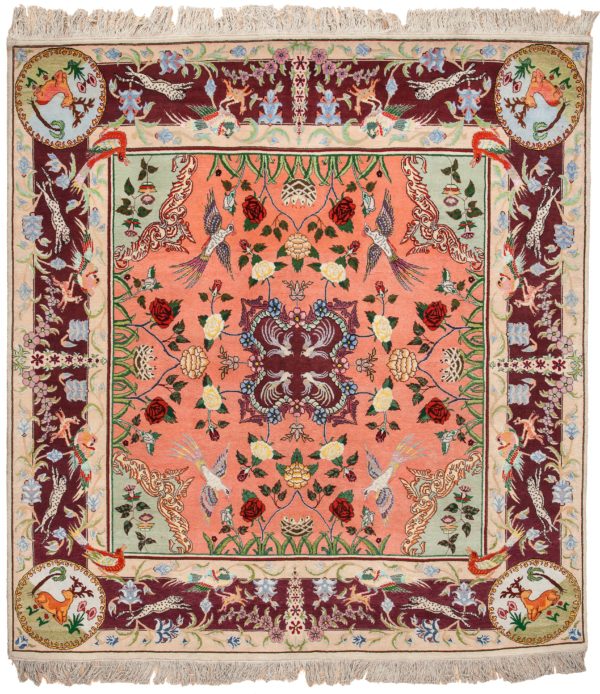 Square Persian Tabriz Rug at Essie Carpets, Mayfair London