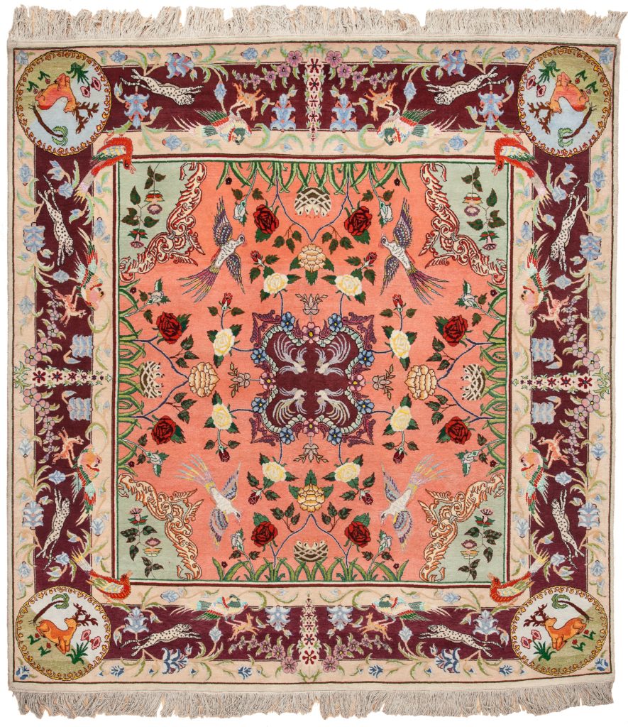 Square Persian Tabriz Rug at Essie Carpets, Mayfair London