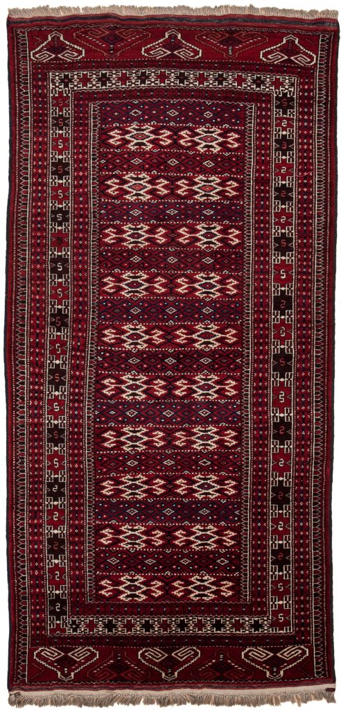 Old Russian Yamout Rug at Essie Carpets, Mayfair London