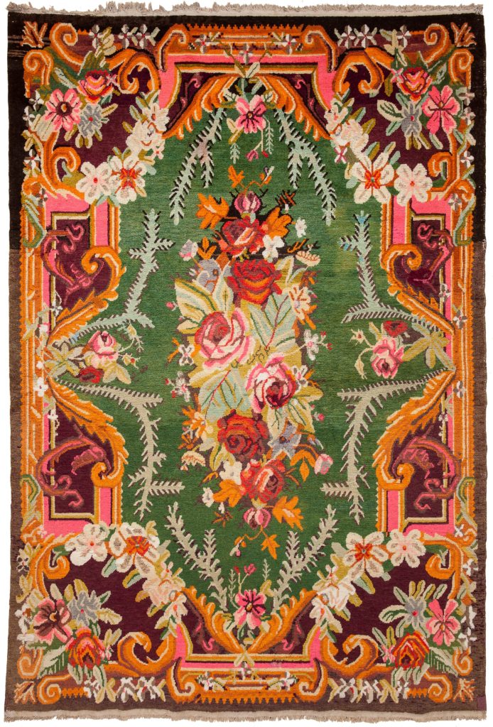 Old Samarkand Gol Farangi Rug at Essie Carpets, Mayfair London