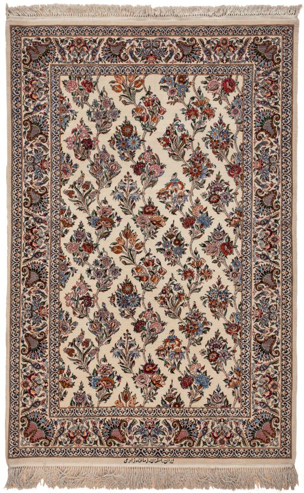 Signed Persian Esfahan Rug at Essie Carpets, Mayfair London