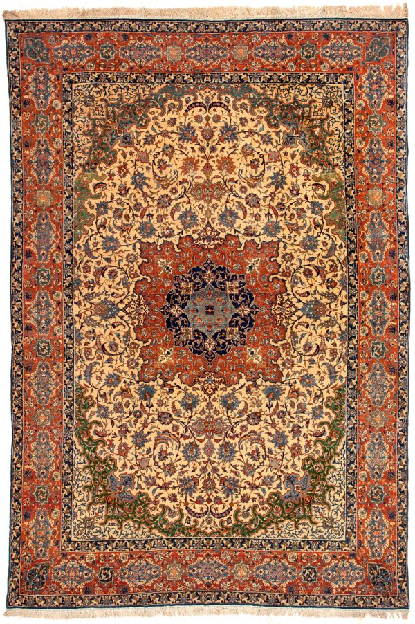 Fine Persian Esfahan Carpet at Essie Carpets, Mayfair London