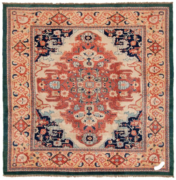 Persian Heriz Square Rug at Essie Carpets, Mayfair London
