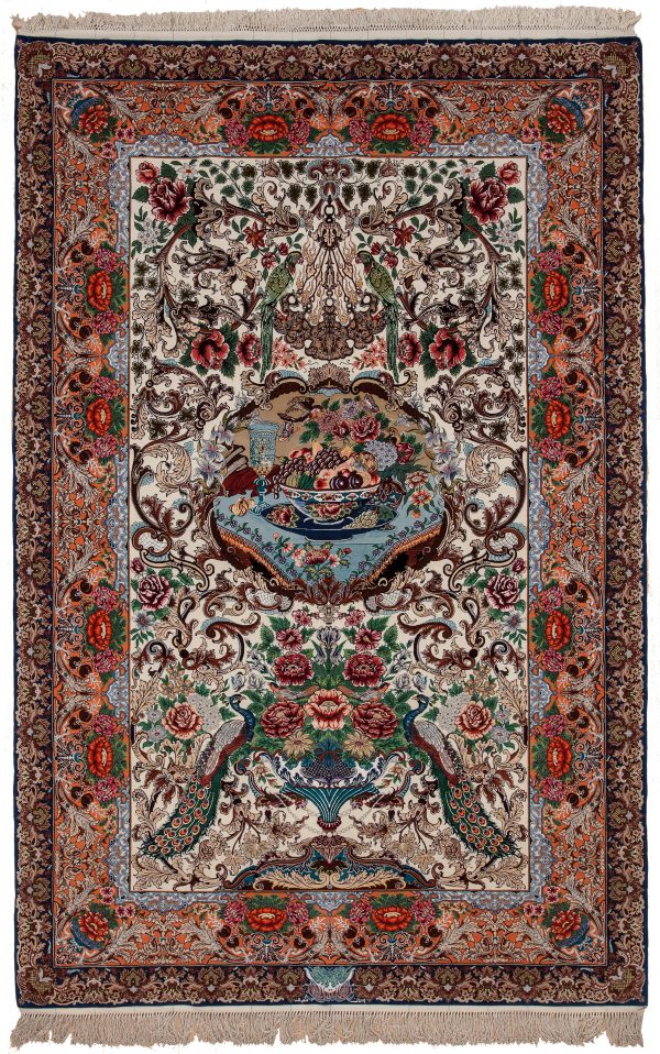 Extremely Fine Persian Esfahan Signed Rug at Essie Carpets, Mayfair London