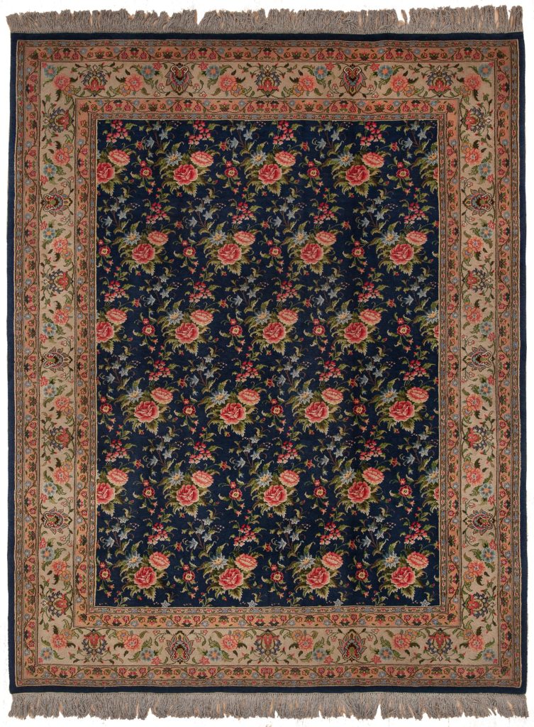 Old Fine Mashad Gol Farangi Rug at Essie Carpets, Mayfair London