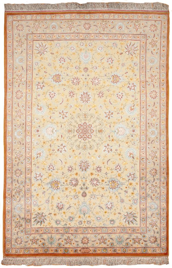 Very Fine Tabriz with Central Medallion design Signed Shahsavarpour Rug at Essie Carpets, Mayfair London