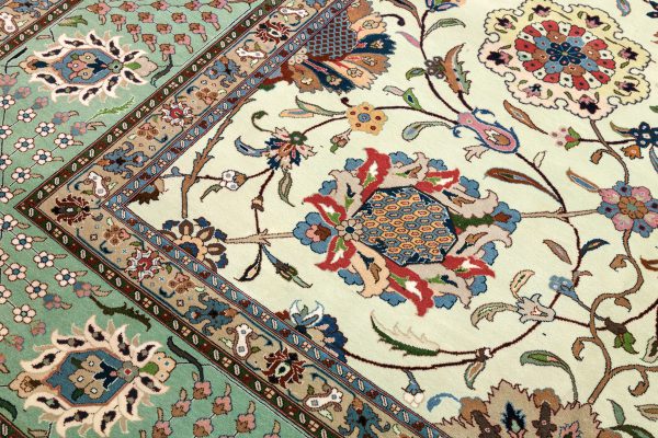 Fine, Signed Square Persian Tabriz Carpet at Essie Carpets, Mayfair London