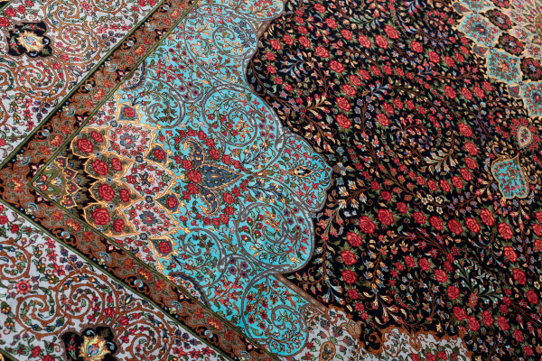 Signed Persian Qum Carpet - Very Fine Pure Silk