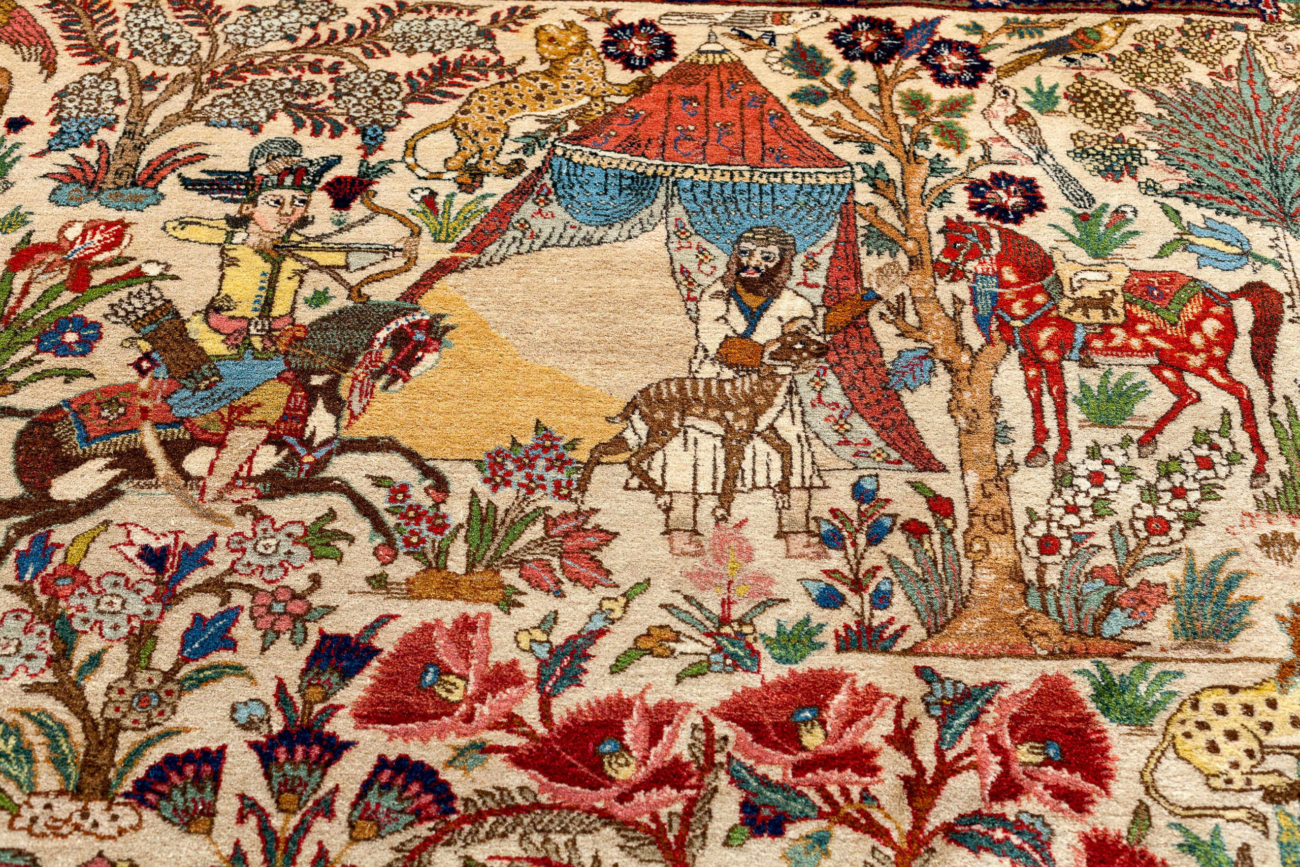 Magnificent Persian Tabriz Pictorial Carpet - Essie Carpets