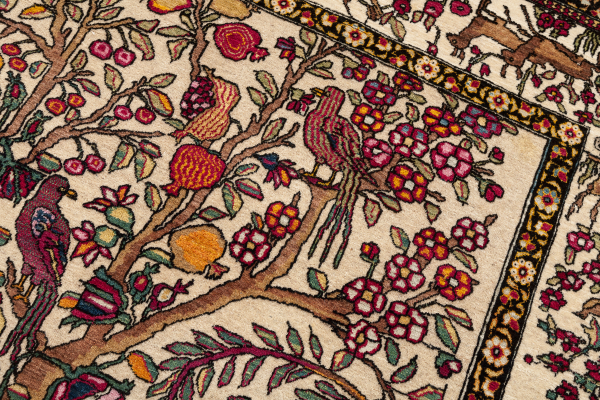 Rare Persian Isfahan Rug - Tree of Life Design