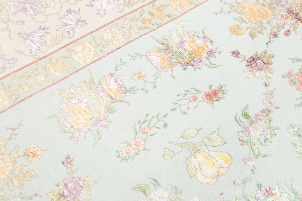 Persian Tabriz Floral Carpet - Fine Silk and Wool - Allover Design