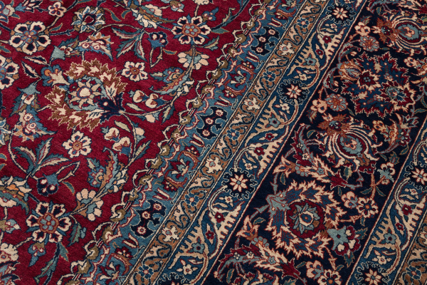 Very Old Persian Tudeshk Nain Carpet - Very Fine Wool - Allover Design - Floral 