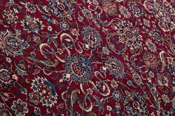 Very Old Persian Tudeshk Nain Carpet - Very Fine Wool - Allover Design - Floral 