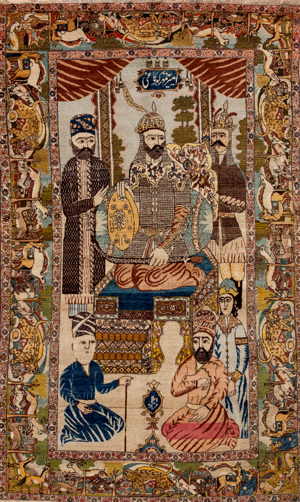 Persian Tabriz Antique Pictorial - Fine Rug - Scene depicting royal court - Approx 2.5x1.5m (8x5ft) Light complexion with soft colour palette