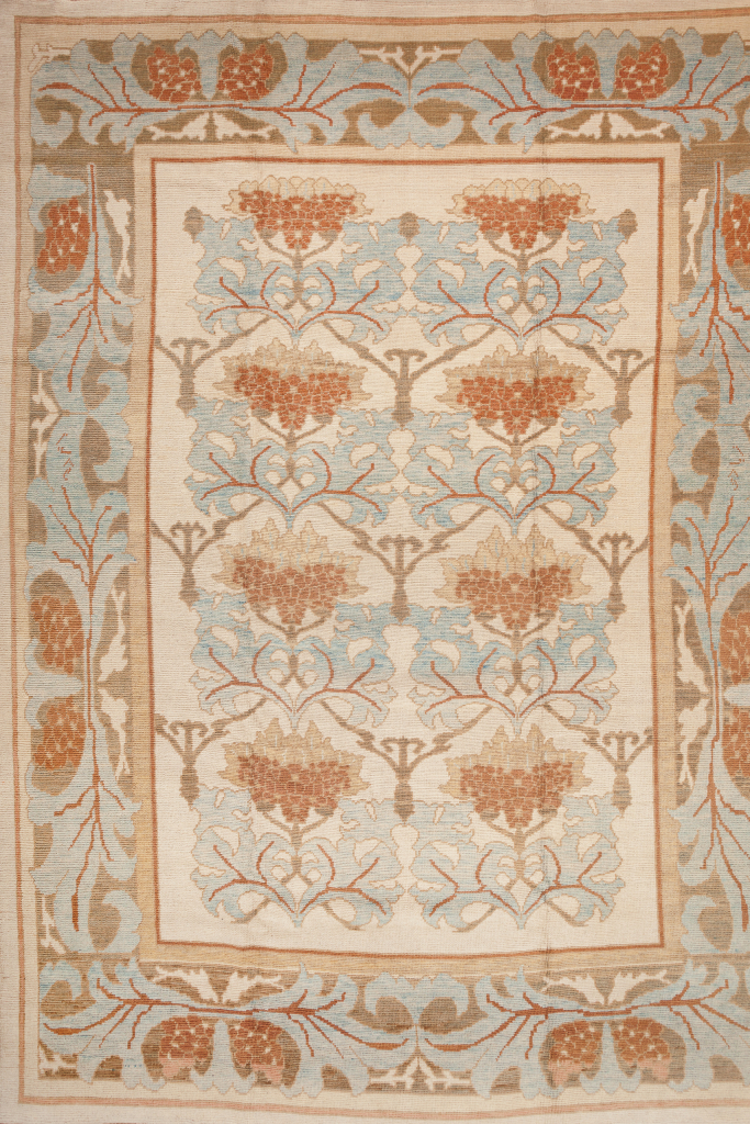 Persian Mahal Large Carpet - Oversize - Wool - Allover Design - Approx 4.5x3.5m (15x11ft) Light colour complexion with accents of light blue and orange
