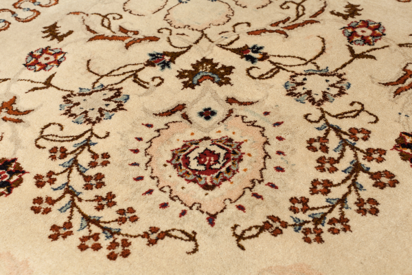 Signed Persian Kashan Carpet - Wool - Oversize