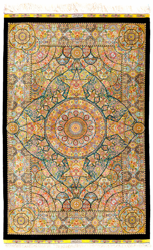 Persian Qum Pure Silk Rug Approx 2x1.5m (7x5ft)