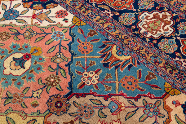 Persian Tabriz Large Carpet - Oversize - Allover Garden Design - Handwoven Wool - Approx 4.5x3.5m (15x11ft) Rich colour complexion