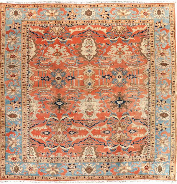 Unusual Persian Heriz Square Carpet - Wool