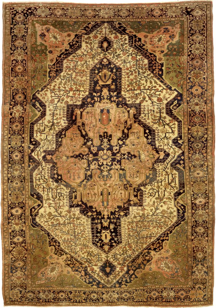 Antique Persian Saruk Carpet - Central Medallion