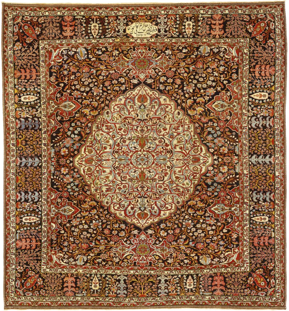 Persian Bakhtiari Large Square Carpet - Oversize - Central Medallion