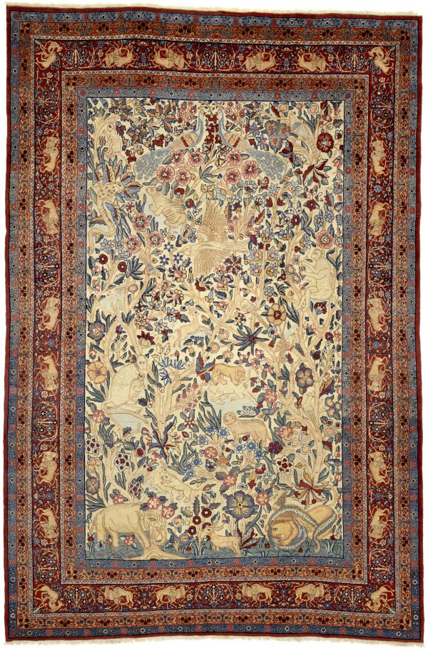 Persian Kerman Wildlife Pictorial Carpet